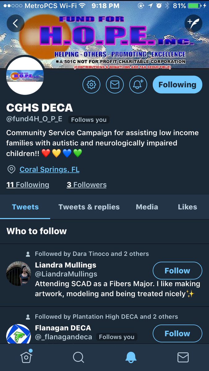 Make sure to follow our Community Service Projects' Twitter! ❤️💛💚💙 Help raise money for low income families with autistic children today‼️🔷