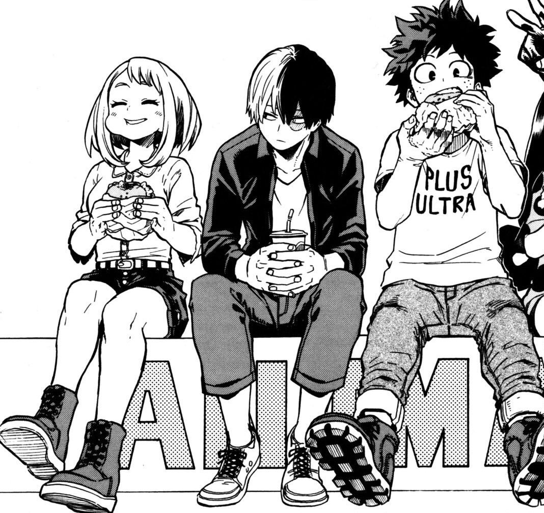 Rt Ur Todoroki On Twitter Todoroki Midoriya And Uraraka Eating Out 