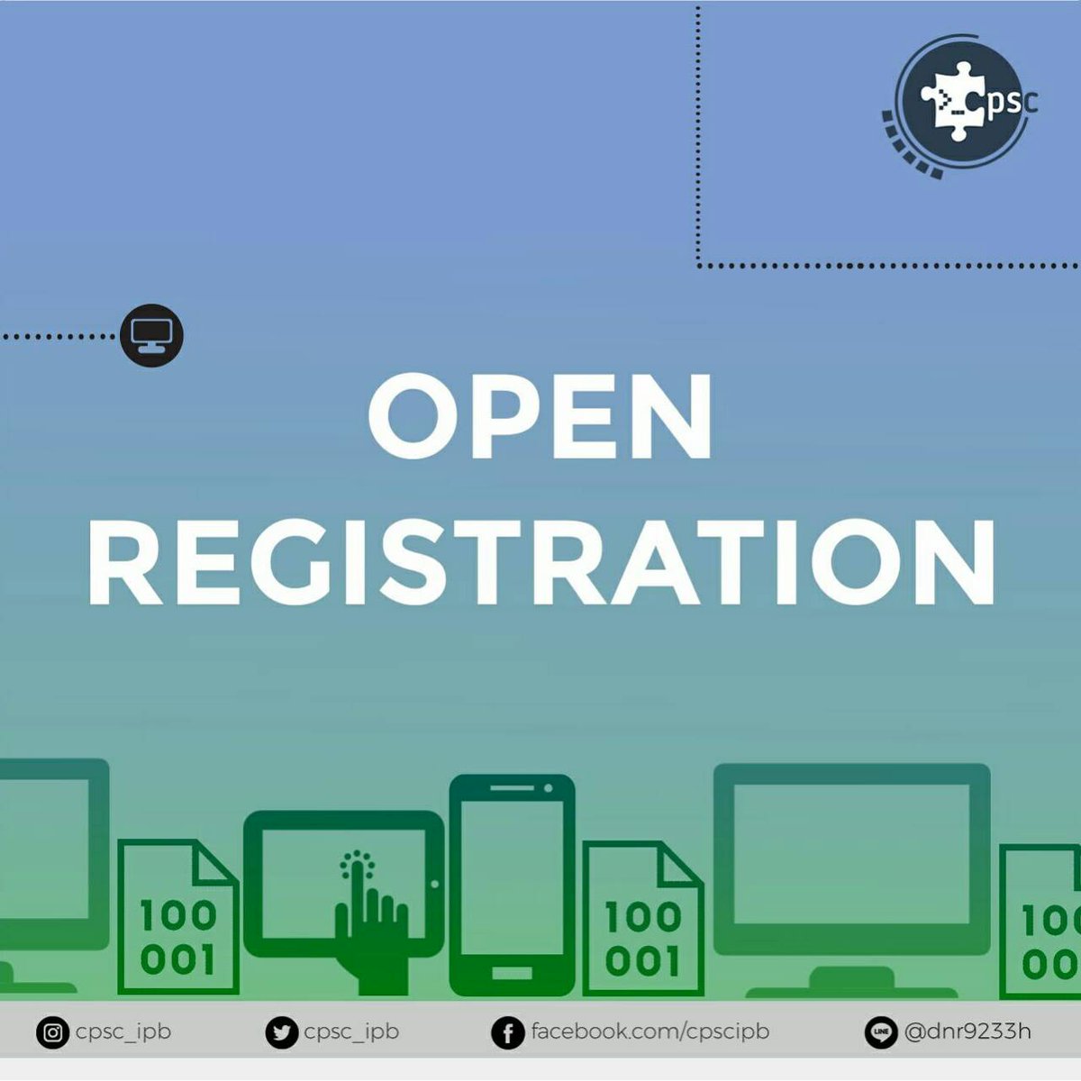CPSC_IPB's tweet photo. Pendaftaran : 1-14 September 2017
Pembayaran : 13-29 September 2017
Pemesanan penginapan : 1-16 September 2017 https://t.co/gS2DyKSXzO