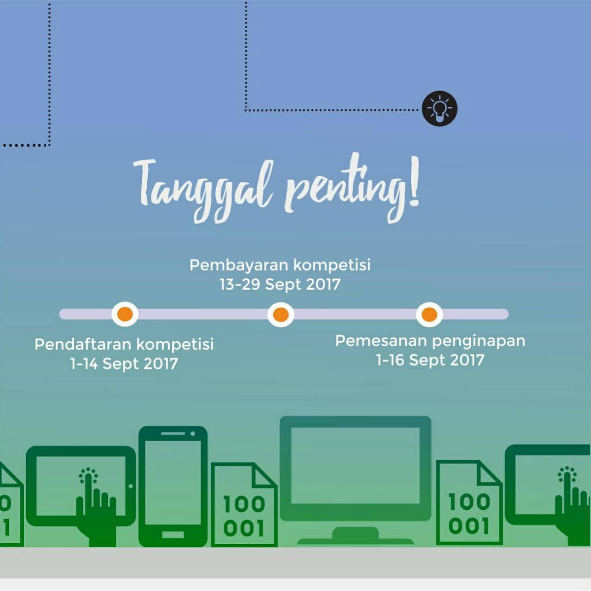 CPSC_IPB's tweet photo. Pendaftaran : 1-14 September 2017
Pembayaran : 13-29 September 2017
Pemesanan penginapan : 1-16 September 2017 https://t.co/gS2DyKSXzO
