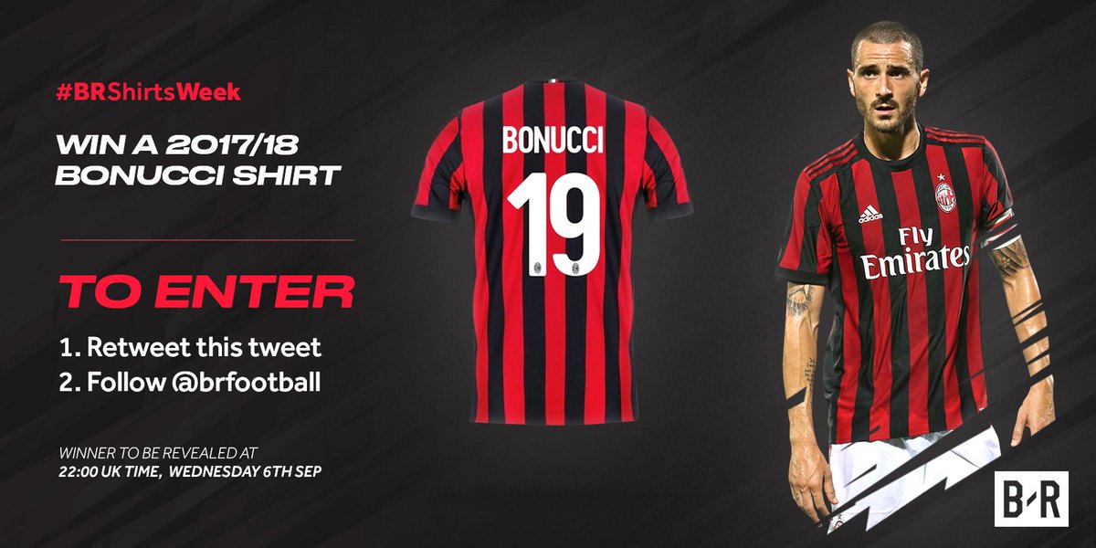 WIN! We are giving away a 2017/18 Bonucci shirt today!
To enter:
—RT this tweet
—Make sure you follow <a href="/brfootball/">B/R Football</a> 
Good luck! #BRShirtsWeek
