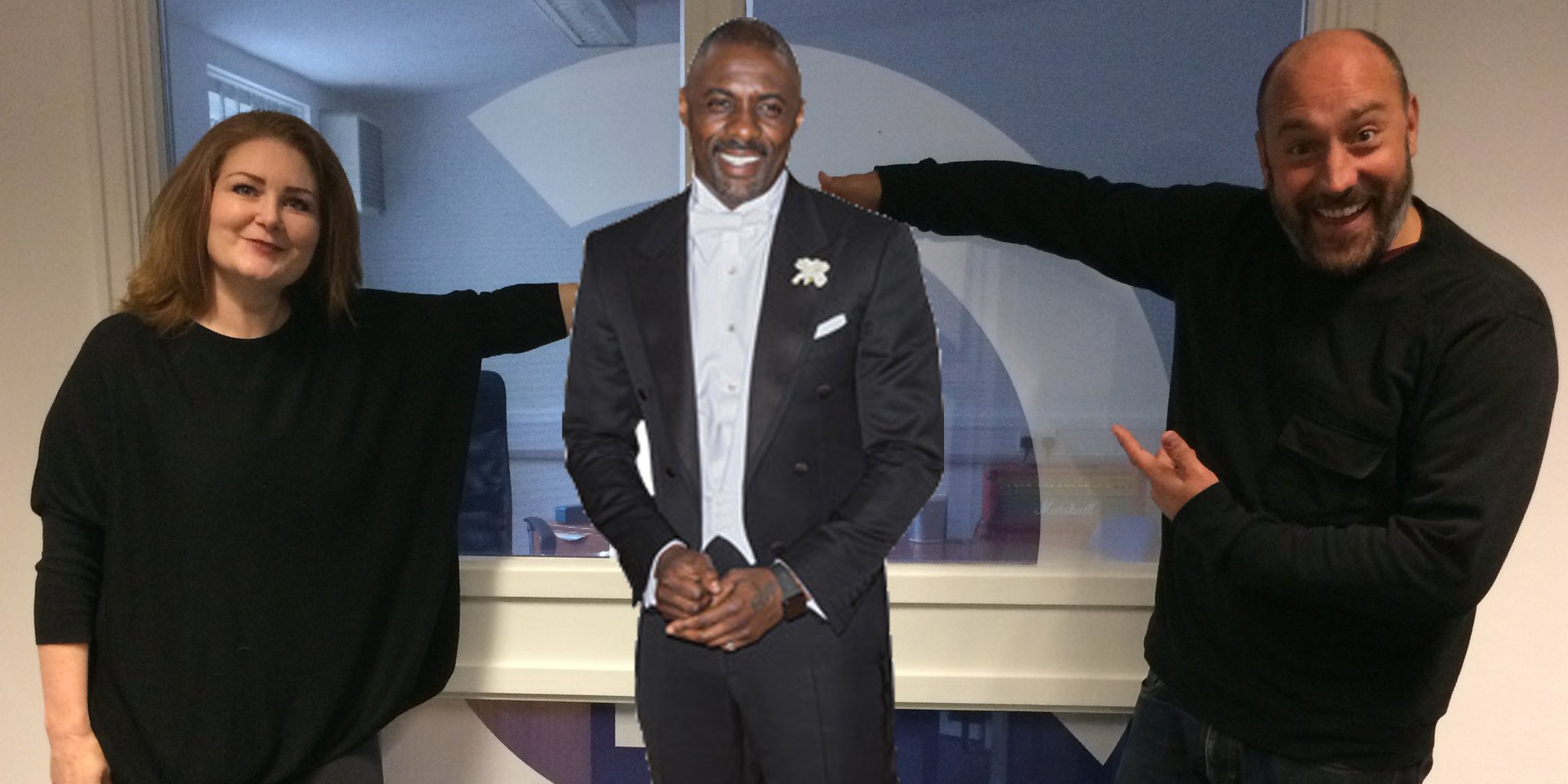 PHOTOSHOP FRIENDS! Happy birthday to Idris Elba! Here he is chatting with us, on his wedding day maybe. 
