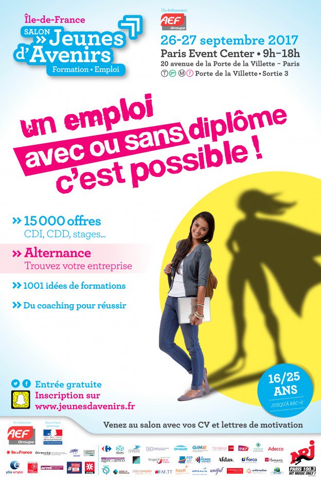 Facealemploi et son équipe de tournage de #CVvidéo seront présents au salon #JeunesdAvenirs les 26 et 27 septembre à la Villette. Et vous ?