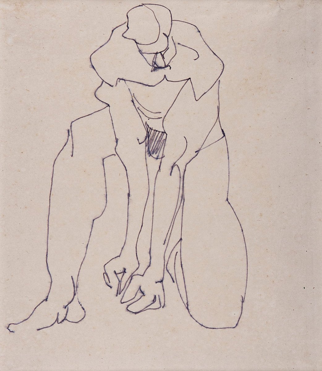 KateLAspinall's tweet photo. #ModBritDrawing picks from @AbbottandHolder's new list: #johnbratby ‘Nell Dunn’ 1958 &amp; #henrigaudierbrzeska ' Kneeling figure' 1912 https://t.co/rEvB20bsXC