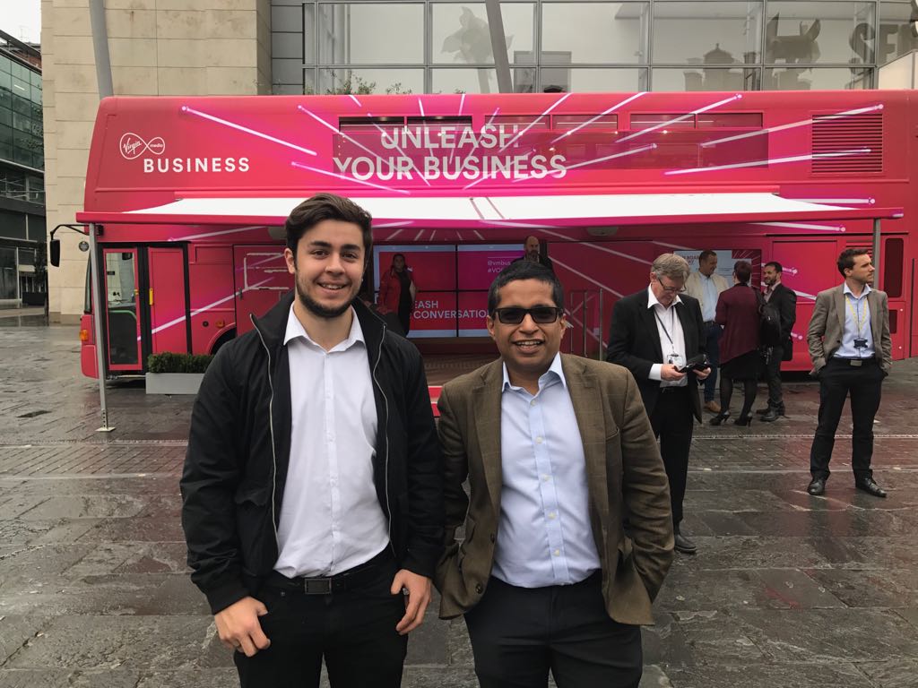 Pomegranatecons's tweet photo. Some of the team are on the @vmbusiness #VoomTour bus in Exchange Square. Pop down for a chat about #business https://t.co/pEW7z5gBsD https://t.co/dfiP2LVftH