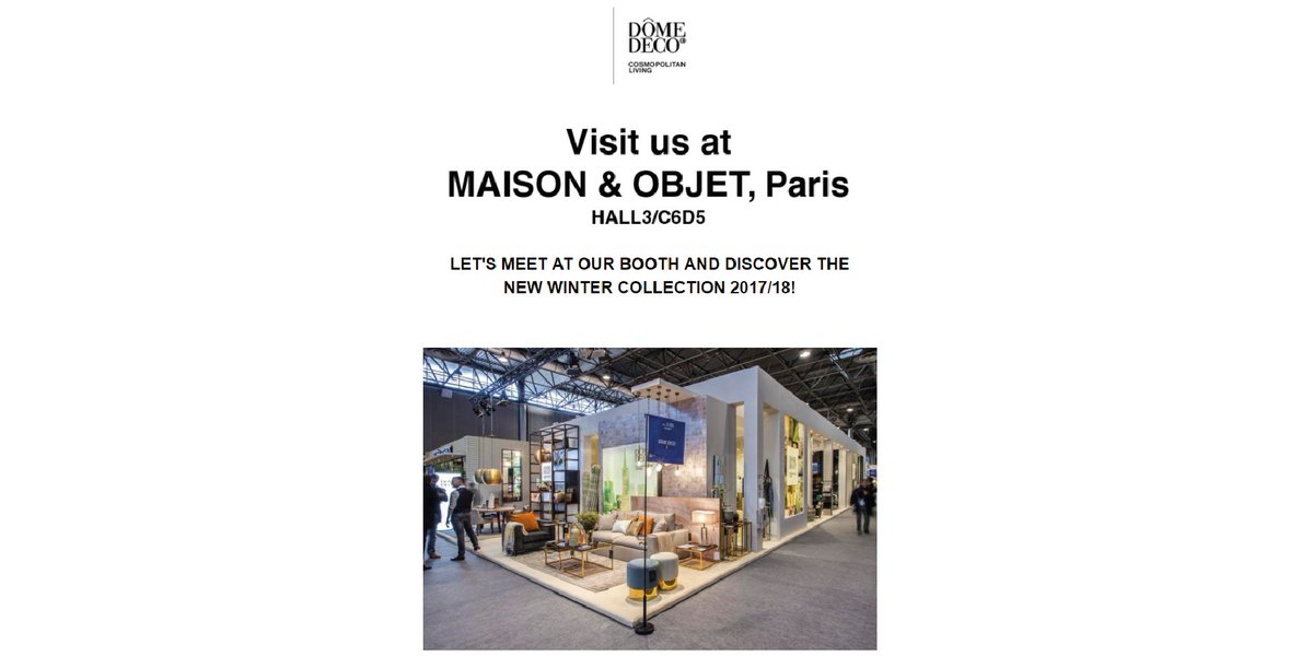 DomeDeco's tweet image. Let's meet at @MaisonObjet, Paris! You can find us in Hall3/C6D5, see you there! #MO17 #winter1718 #newcollection #cosmopolitan #domedeco