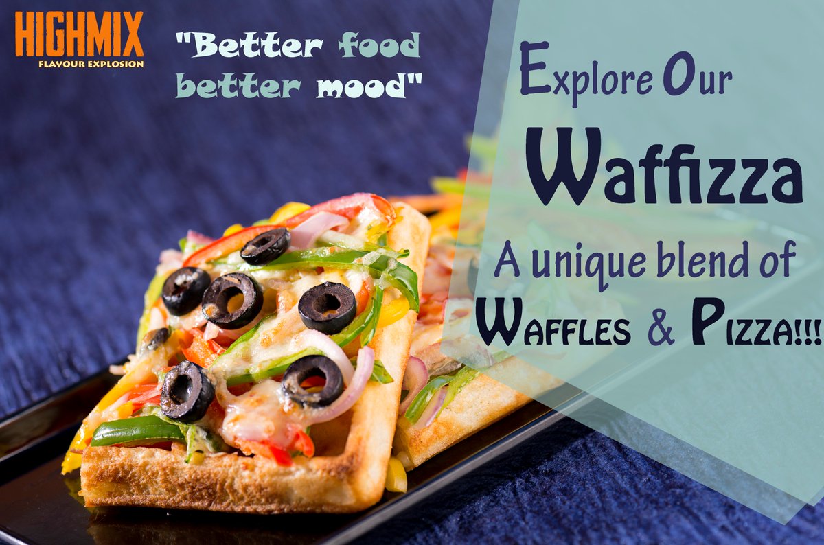 Highmixmocktail's tweet photo. We don't play with food, because we know "better food, better mood". Welcome to highmix! Taste our waffizza!!!!! https://t.co/b1oJrL9IZT