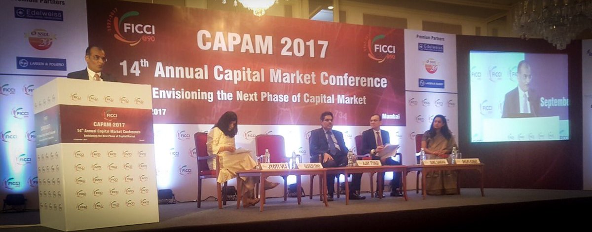 ficci_india's tweet photo. @rasheshshah @barugaru @jvij1967 @EdelweissFin @SecyP2DS Transfer of power from foreign institutional investors (FII) to DIIs is a positive trend: SVP @rasheshshah at #CAPAM2017 https://t.co/Soc1NLDmCG