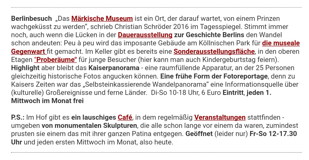 StadtmuseumBLN's tweet photo. Im @tagesspiegel #Checkpoint von @LorenzMaroldt auf den Punkt gebracht. Ein Besuch lohnt sich, heute sogar Eintritt frei! #MärkischesMuseum https://t.co/toxwWdvBZA
