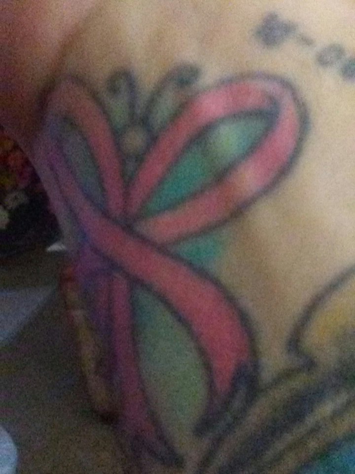 drifter71058's tweet photo. @chelseahandler I just watched the show with #KathyBates my wife is a breast cancer survivor also this is a tattoo I designed for her https://t.co/9P48C6ZREB