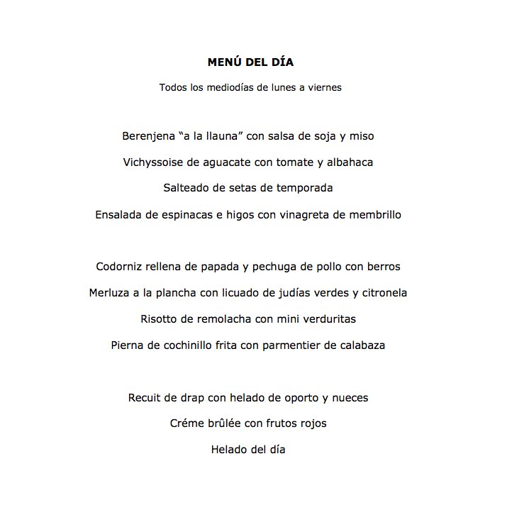 En #RocaBar menú de lujo a un mini precio! #menumediodia #hotelomm #germansroca #barcelona //ow.ly/tJSf30eWwjI