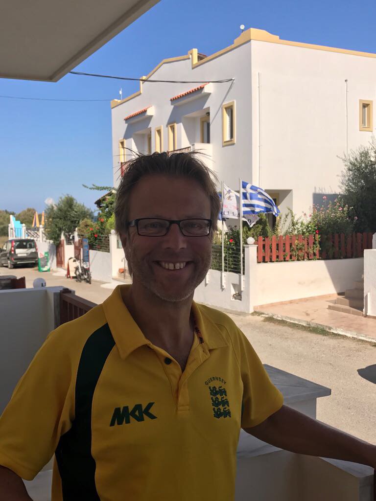 CricketBrooksy's tweet photo. Greek wing of fan club sending best wishes to @guernseycricket today #batlong #bowlmean #fieldsharp #WCL5 https://t.co/JHAZaxLjiC