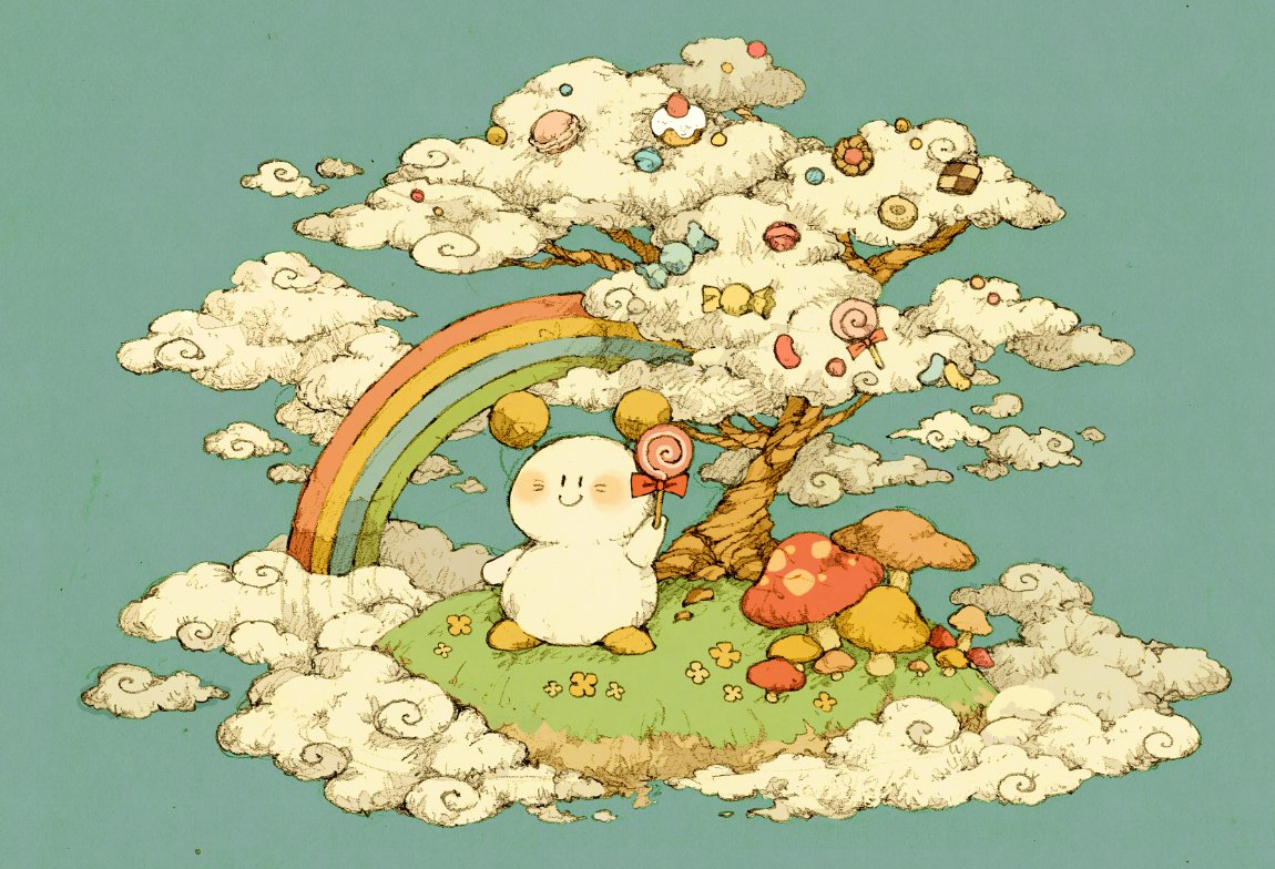 「雲とお菓子の島 」|マニアニ/Manianiのイラスト