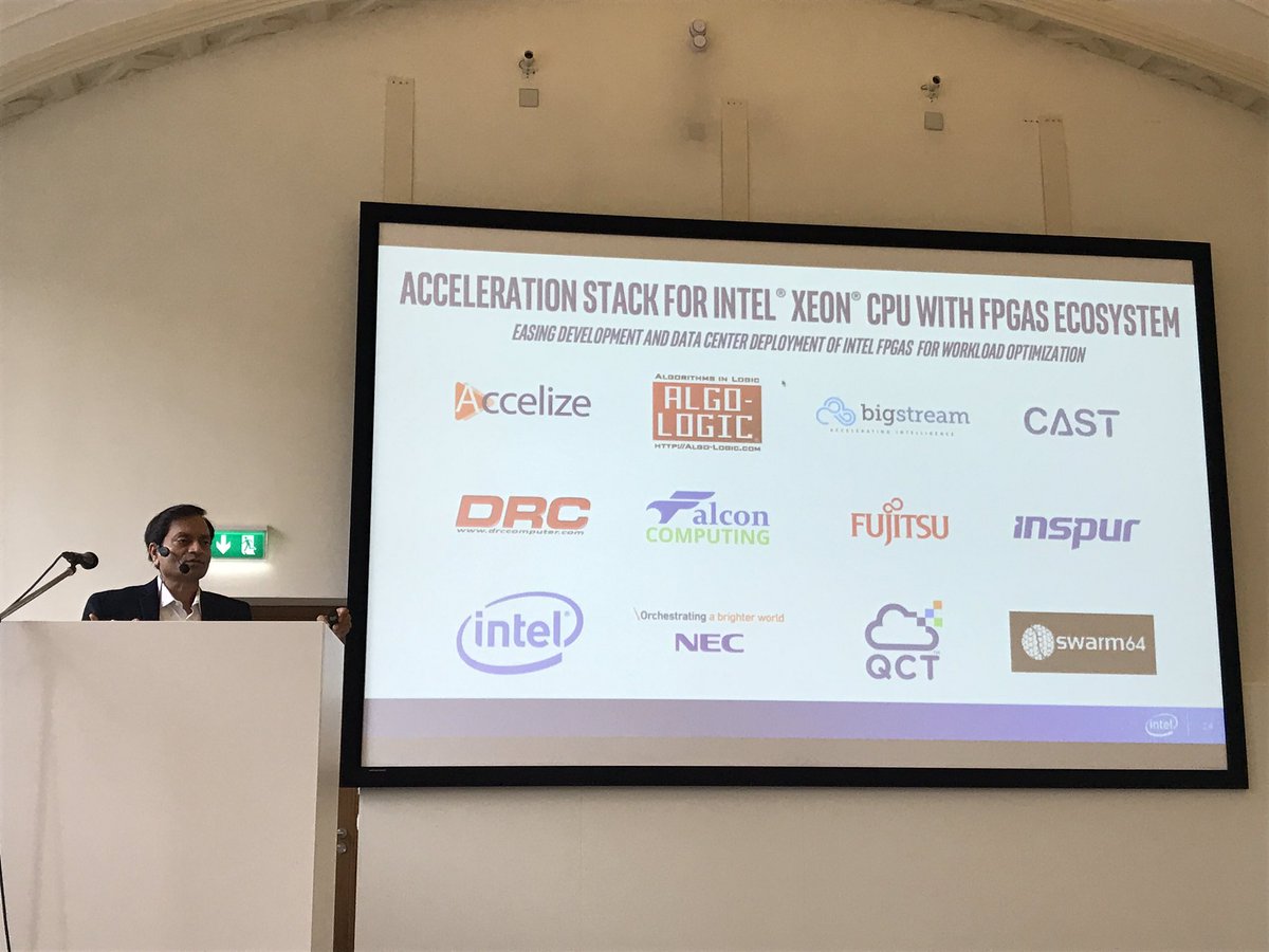 Accelize's tweet photo. Accelize featured as a key partner for #Intel Acceleration Stack by Intel Fellow at #FPL2017 #FPGA. Excited about what lies ahead of us. https://t.co/iEoyFf4Uc5