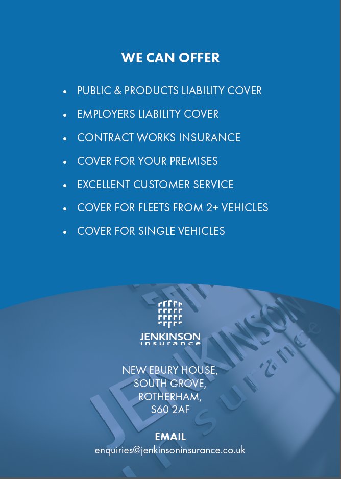 JenkinsonNCoLtd's tweet photo. Did you know Jenkinson Insurance specialize in Contractors Insurance. For more information please call us on 01709 821400. https://t.co/OyOhsd8KOu