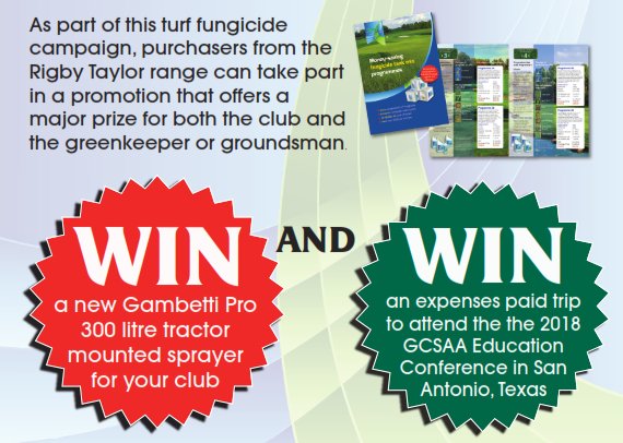 rigbytaylor's tweet photo. Your chance to win Gambetti sprayer plus Educational trip to GCSAA – contact your local Rigby Taylor representative  #Gambetti, #Competition https://t.co/Nu7OWgXzBX