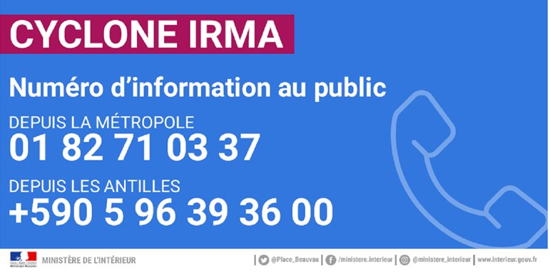 #Urgent : le gouvernement met en place deux numéros d'appel d'urgence pour l'information du public - #OURAGAN  #Irma