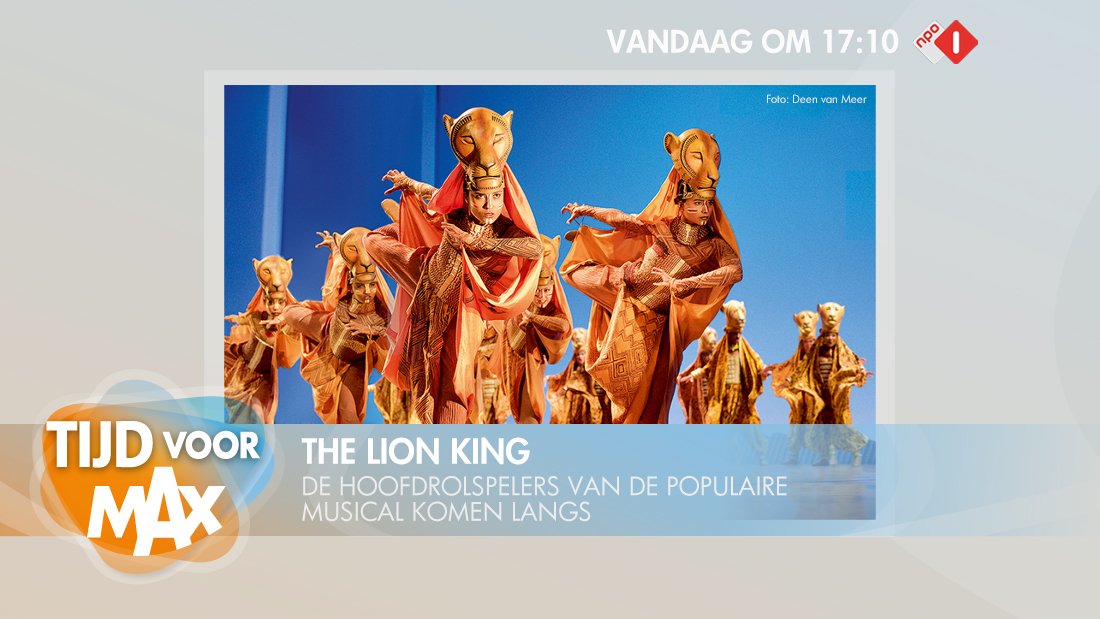 Tijd voor MAX (@tijdvoormax) on Twitter photo Vanmiddag in #tijdvoorMAX: <a href="/TheLionKingNL/">The Lion King</a> is één van de meest populaire musicals in onze theatergeschiedenis. Vanmiddag in #tijdvoorMAX: <a href="/TheLionKingNL/">The Lion King</a> is één van de meest populaire musicals in onze theatergeschiedenis.