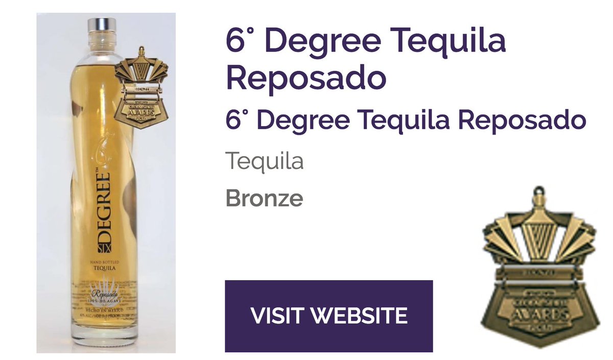 6degreetequila's tweet photo. @globalspiritawards takes 2 medals the juice is in the bottle &amp; it's beautiful, @6degreetequila #tequila @tequilamariasc #shrinkyourworld https://t.co/JZHGc5YNYs