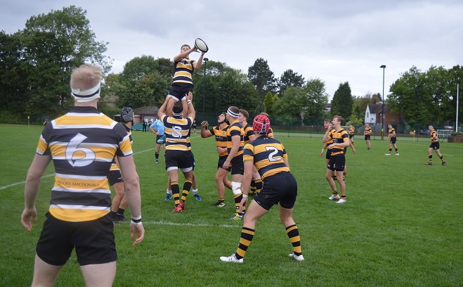 It is great to have some Old Stopfordians back in school today for the annual Old Stops v 1st XV #rugby match.