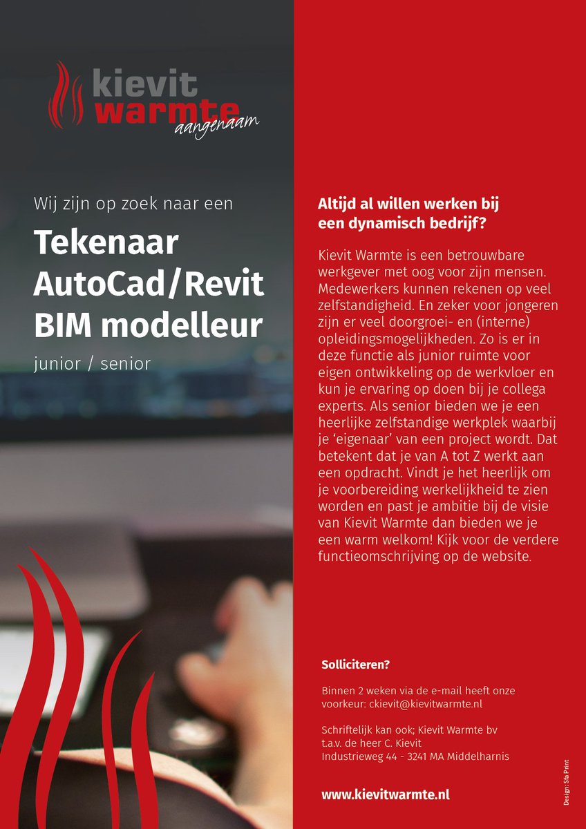 Vind je het gaaf om je voorbereiding werkelijkheid te zien worden? Dan is dit je kans! #vacature #autocad #kievitwarmte