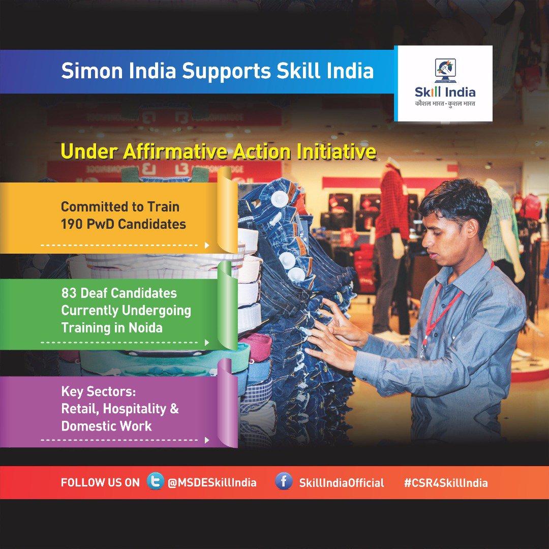 MSDESkillIndia's tweet photo. #SimonIndia commit 2 empower #PWD candidates under their #CSR initiative. To partner for a similar program write to us at csr@nsdcindia.org https://t.co/VlnoxP1zuU