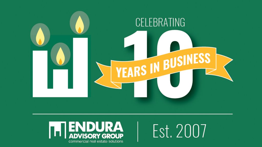EnduraCRE's tweet photo. .@EnduraCRE opened for business 10 years ago this month! https://t.co/eTqV4jGTEM