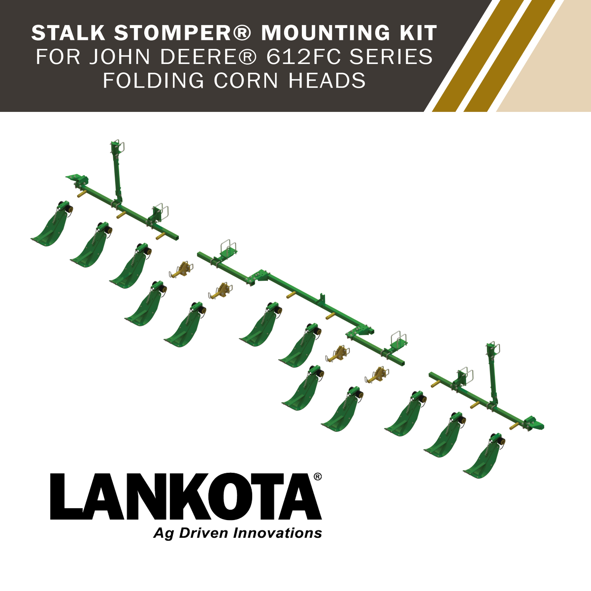 lankota_sd's tweet photo. Lankota Stalk Stomper® mounting kit for John Deere® 612FC Series Folding corn heads. #Lankota #AgDrivenInnovations #Harvest17 #StalkStompers https://t.co/qE7f3Q1mnl