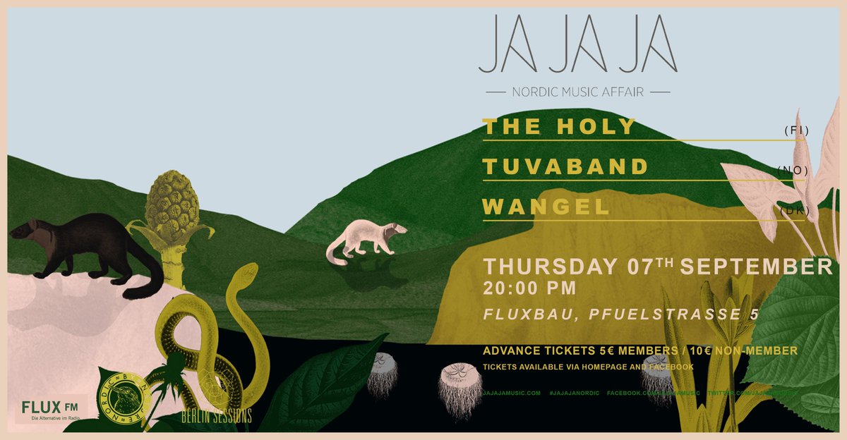 Morgen! <a href="/jajajaberlin/">Ja Ja Ja Berlin</a> mit <a href="/wangelmusic/">Wangel</a> @tuvaband und <a href="/HolyRomans/">The Holy</a> im <a href="/FluxBau/">FluxBau</a> passion-prty.de/2017/09/ja-ja-…