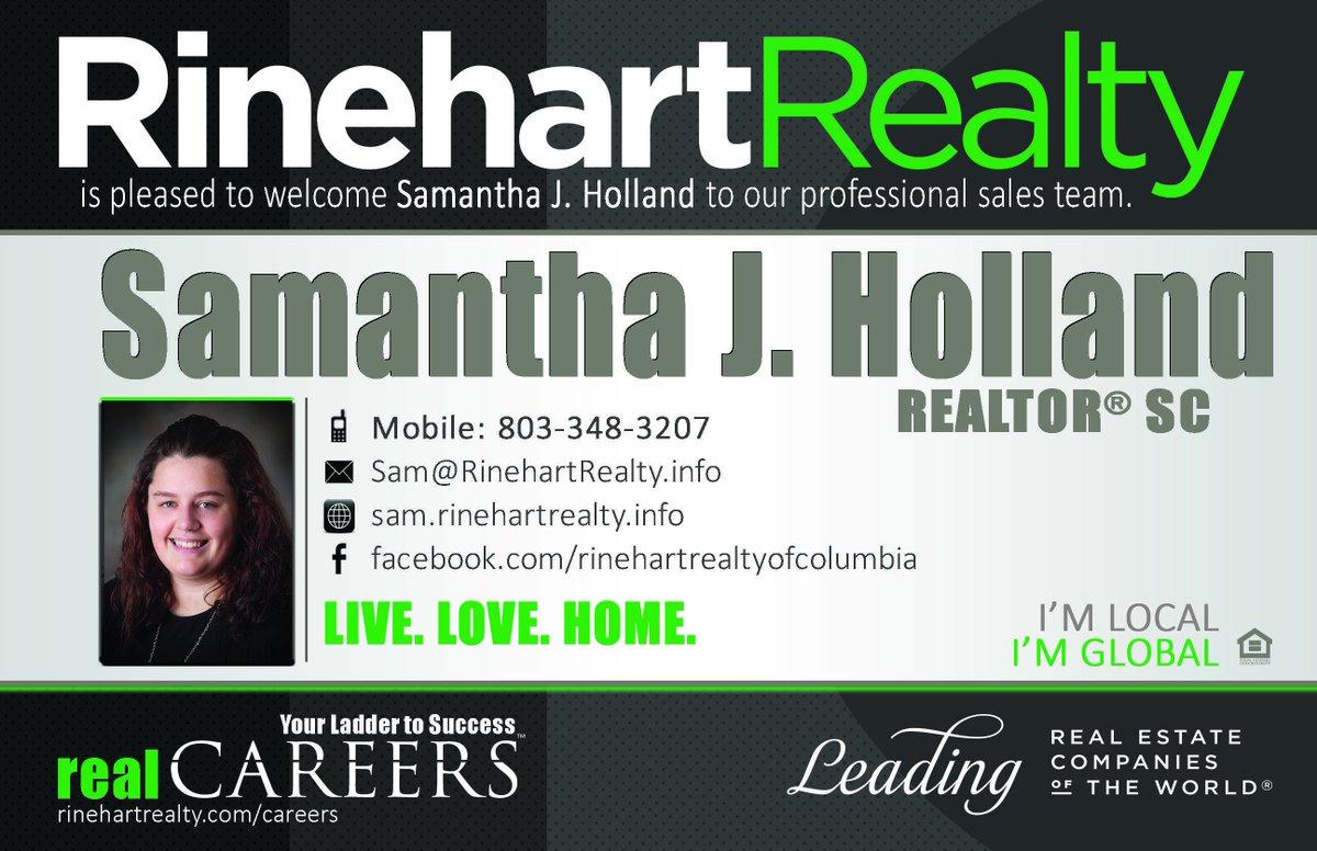 mathilderealtor's tweet image. Rinehart Realty is pleased to welcome Samantha J. Holland to our professional sales team in Columbia!