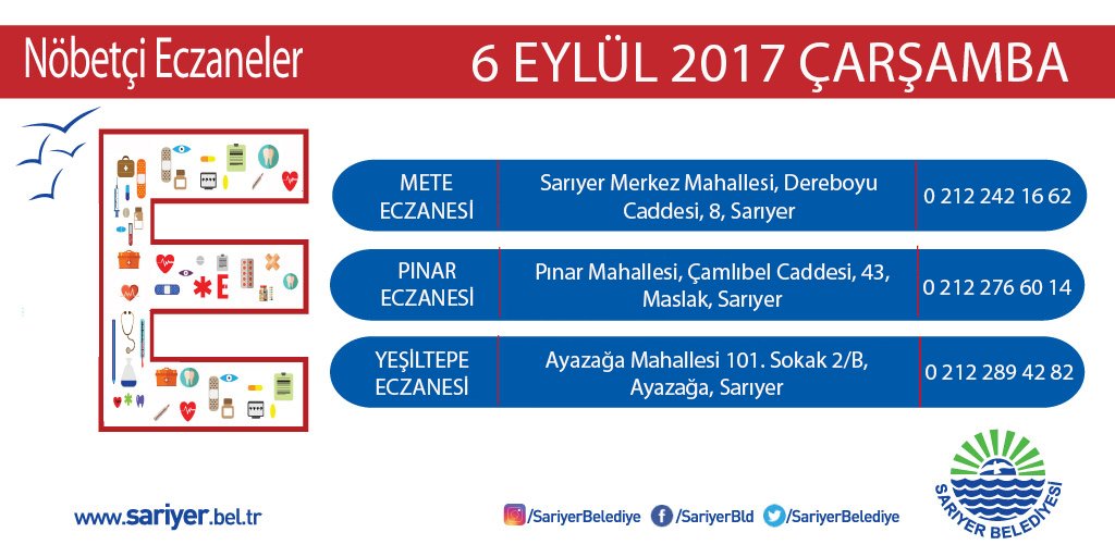 Sarıyer'de Nöbetçi Eczaneler