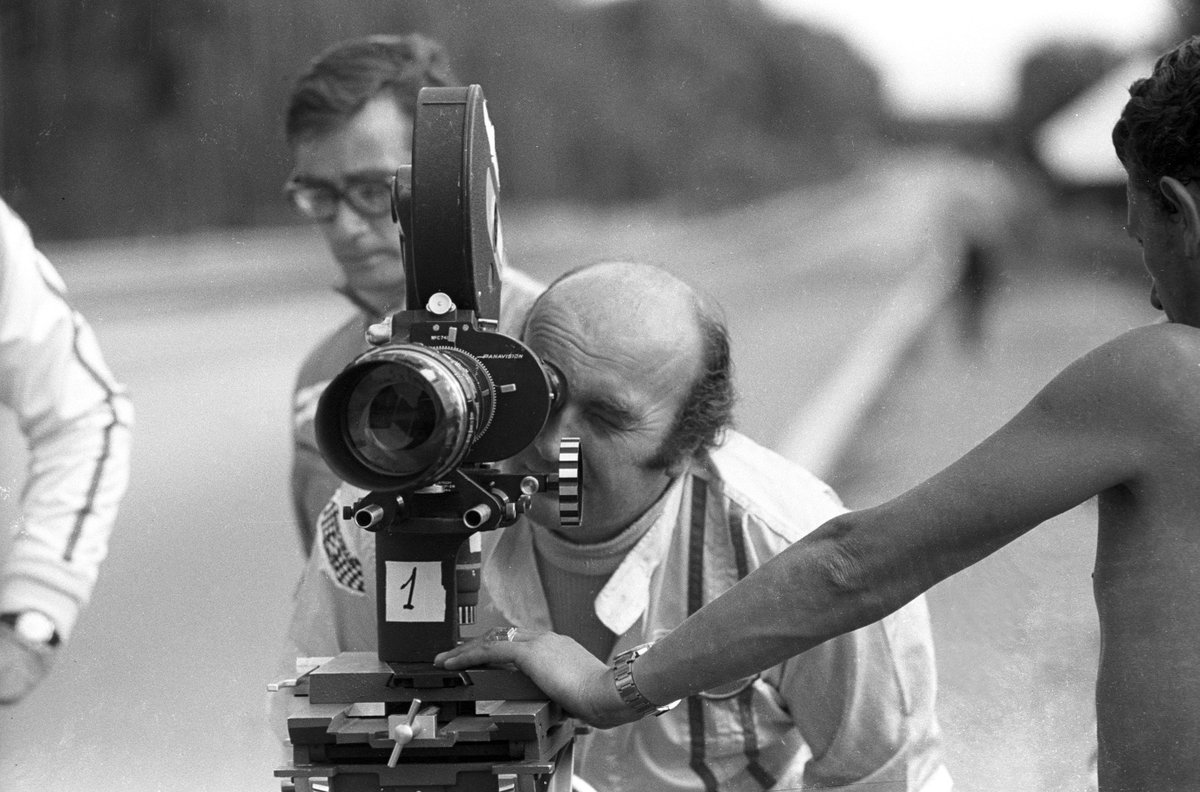 He was usually always behind the wheel, here's behind the camera here though! David Piper on set of #LeMans 
#RacingIsLife #SteveMcQueen