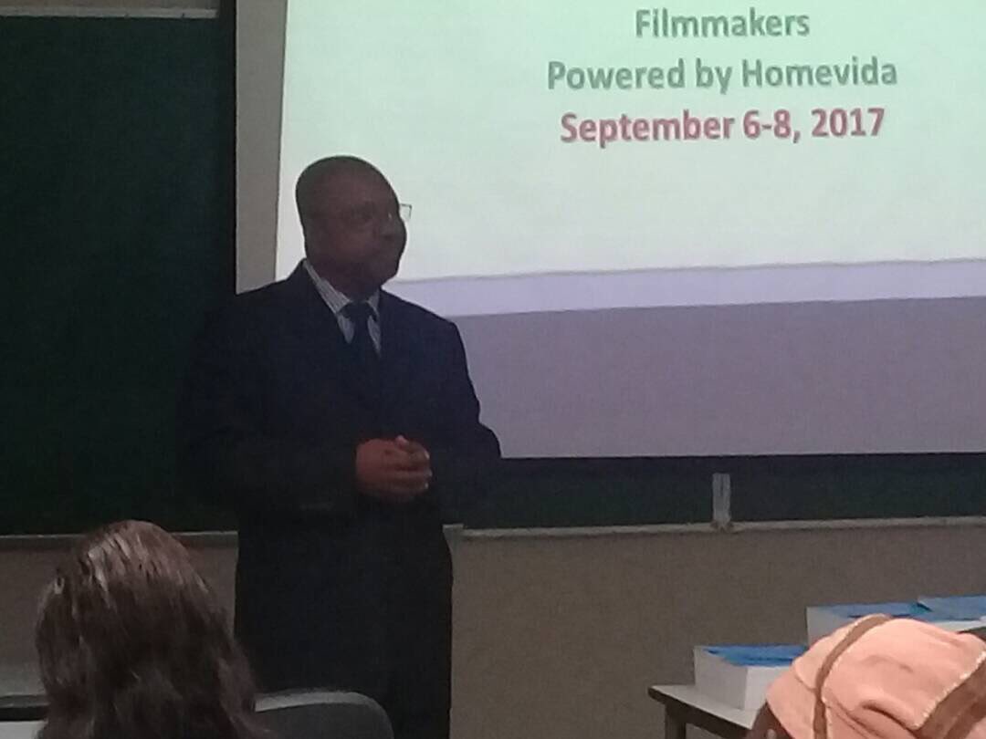 homevida's tweet photo. Mr Isaac of @PanAtlanticUni giving a welcome speech on behalf of the Dean.   #homevidaimpacts #homevida2017 #scriptworkshop #Filmmaking https://t.co/2DumVvTJX7
