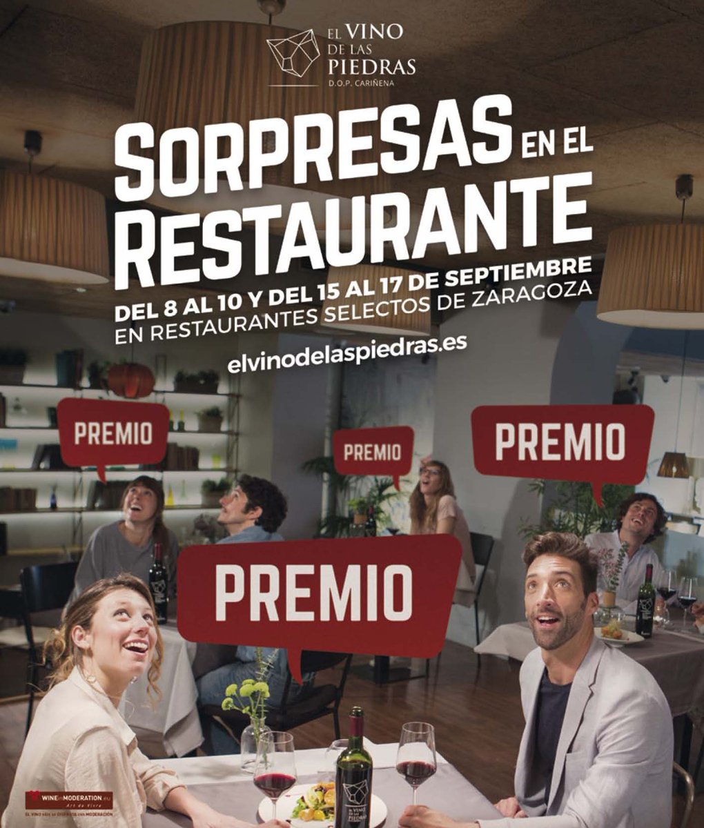 Este viernes arranca la campaña "Sorpresas en el restaurante" de la <a href="/DOPCarinena/">DOP Cariñena</a>. Se repartirán 20.000 € en premios en 18 establecimientos.