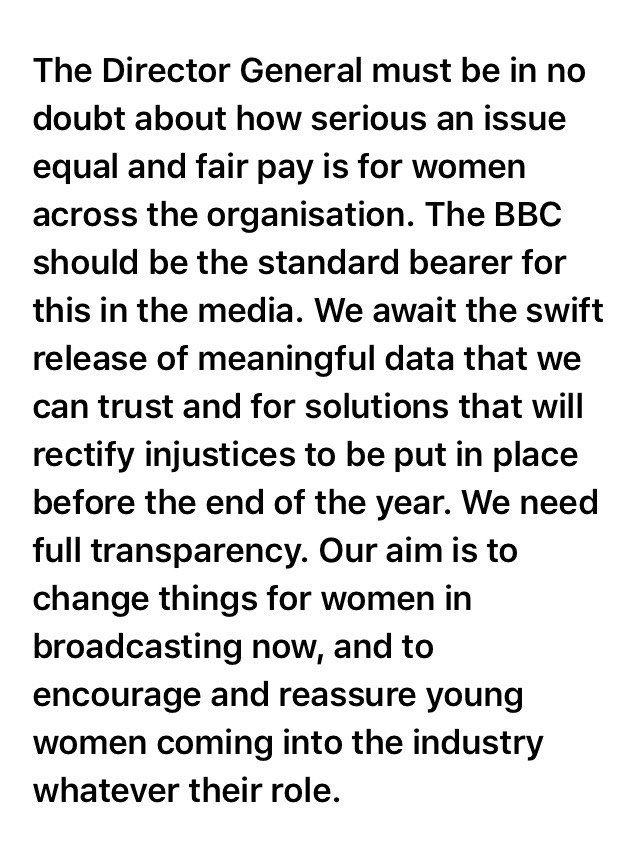 Interesting announcements today. Much work to be done. Thanks to all (incl. some men) supporting #BBCWomen