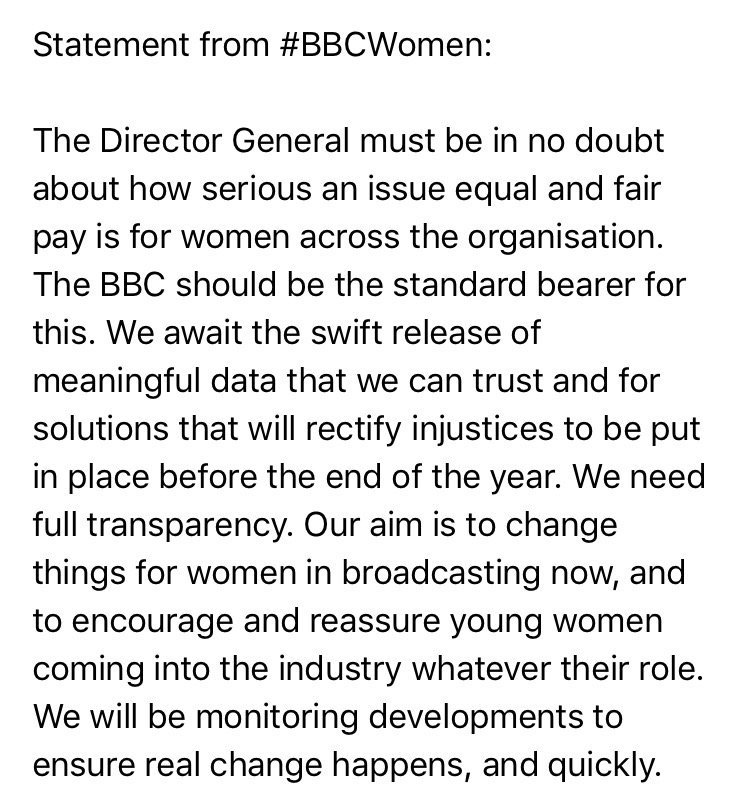 KarinBBC's tweet photo. Statement from #BBCWomen https://t.co/dG8gTQIOVj