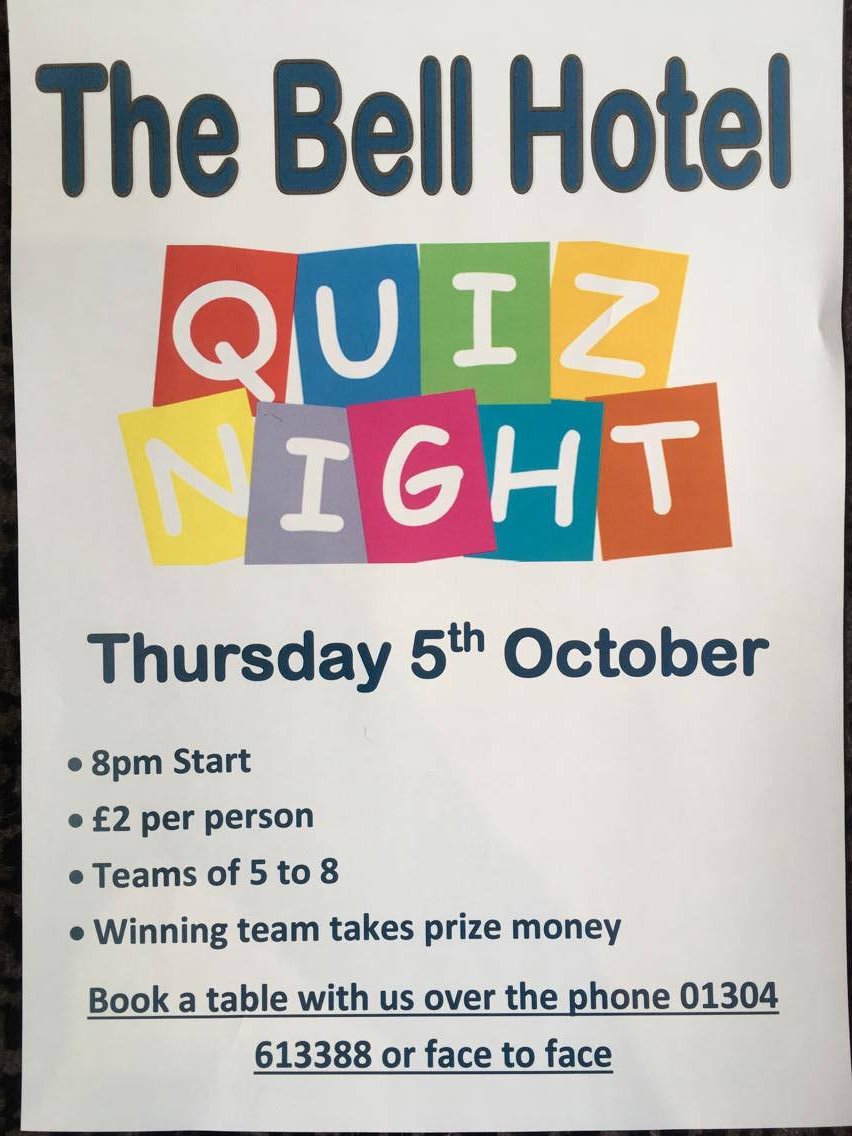 BellSandwich's tweet photo. Get involved with our quiz night in October #quiznight #bellhotel #sandwich https://t.co/c3ioYh8ypg