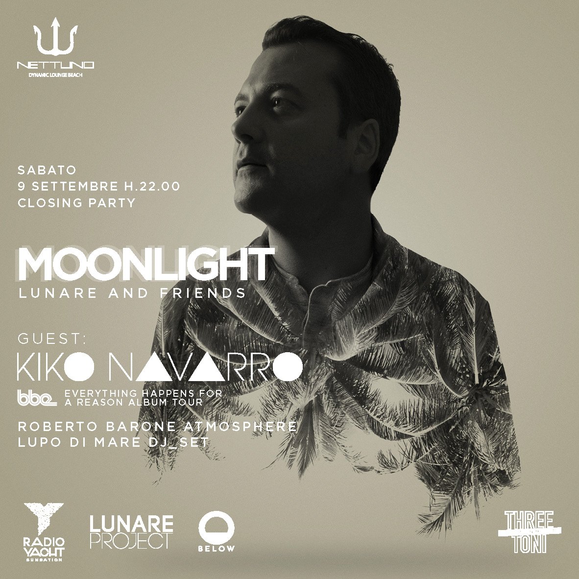 NettunoLB's tweet photo. #ClosingParty #Moonlight: ultima serata #LunareProject per #ThreeToni! Con #KikoNavarro, info: https://t.co/aEaZbiP0Vu https://t.co/yUiJPipS9r