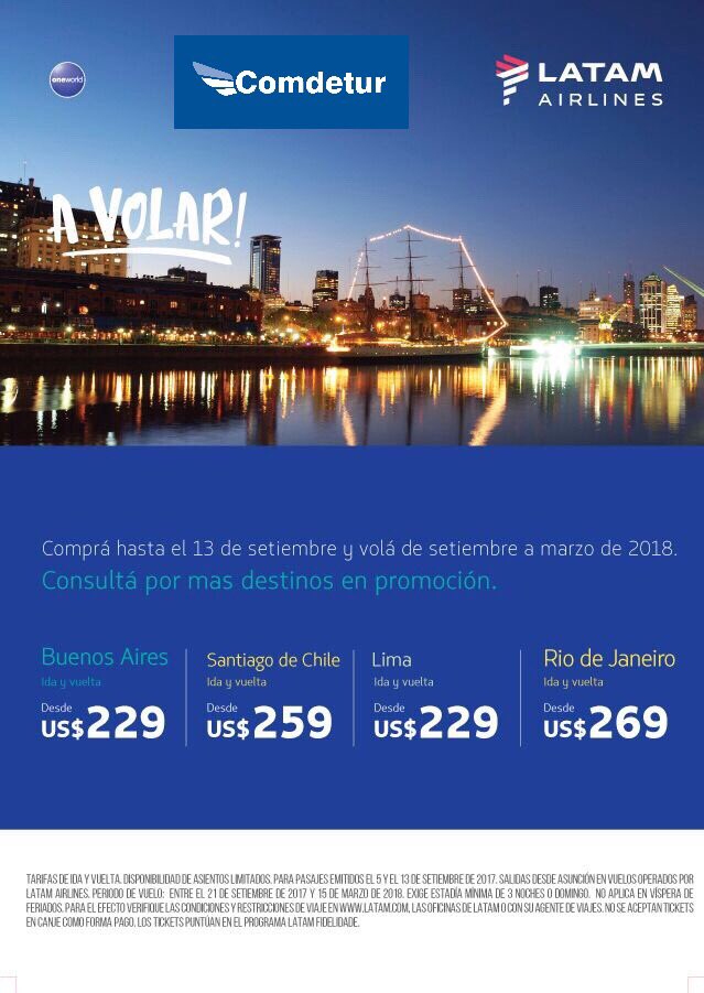 comdetur's tweet image. Latam OFF. consultas@comdetur.com.py #elmejorviaje