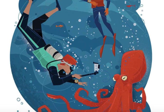 sportdiver's tweet photo. Getting distracted u/w can lead to big trouble. https://t.co/uFspw1uNxG https://t.co/hhe1qomT13