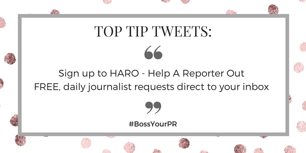 bossyourpr's tweet photo. #TopTipTweets
Sign up to @helpareporter to receive daily requests from journalists looking for experts and businesses to feature
#BossYourPR https://t.co/cO9M0SjuXg
