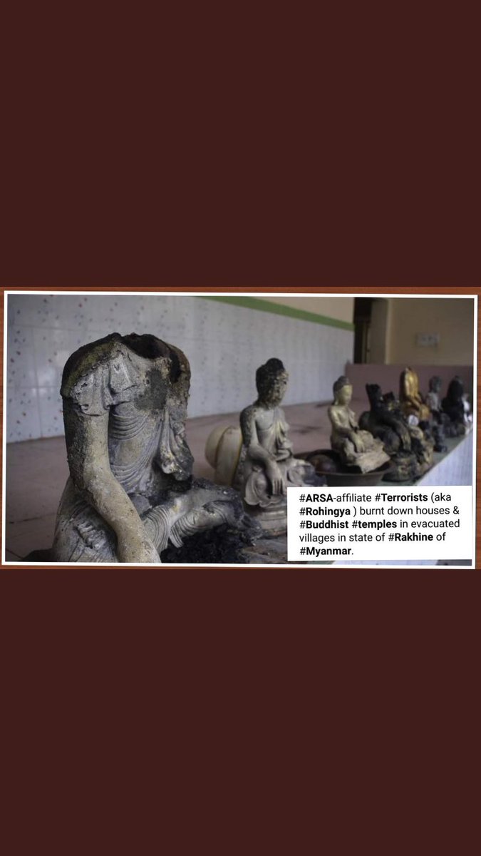 AungPhyar's tweet photo. #BengaliTerrorists #destroyed Buddha images and Monasterys #Maungtaw #Myanmar. https://t.co/Z2qxYitlGv