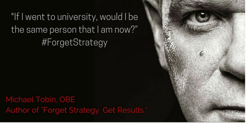 Michael_Tobin_'s tweet photo. "If I went to university, would I be the same person that I am now?" #ForgetStrategy https://t.co/v0gADpZ5gW