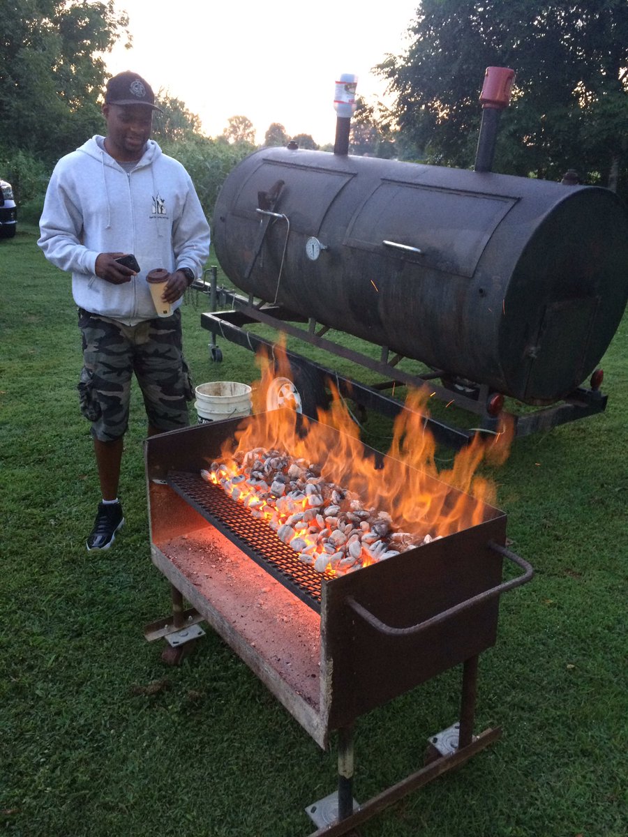 Officer Philip Smith showed up early this morning to help the Newburgh BBQ Coalition! We are smoking 40 pork butts for the DreamBog Weekend!