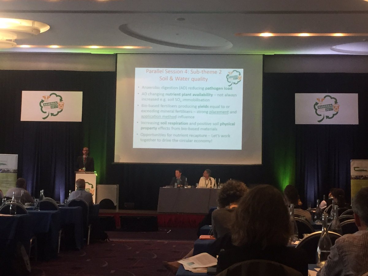 ofenton's tweet photo. Great summary of water and soil quality emerging topics at #ramiran2017 @ForrestalPJ https://t.co/doBreYu8G5