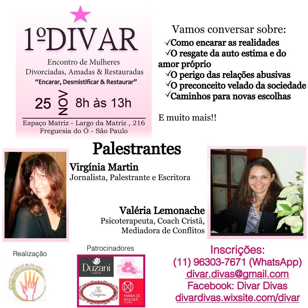 DivarDivas's tweet image. Sabe aquele evento que você estava esperando? Chegou !! DIVAR só para mulheres. #divar #divardivas #mulheres