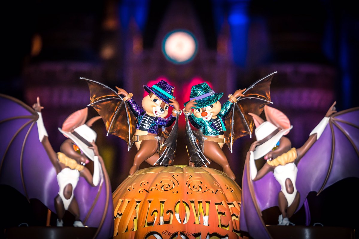 暗闇に光るコウモリとシンデレラ城 ハロウィンのディズニーはもうすぐそこに 暗闇に光るコウモリとシンデレラ城 ハロウィンのディズニーはもうすぐそこに