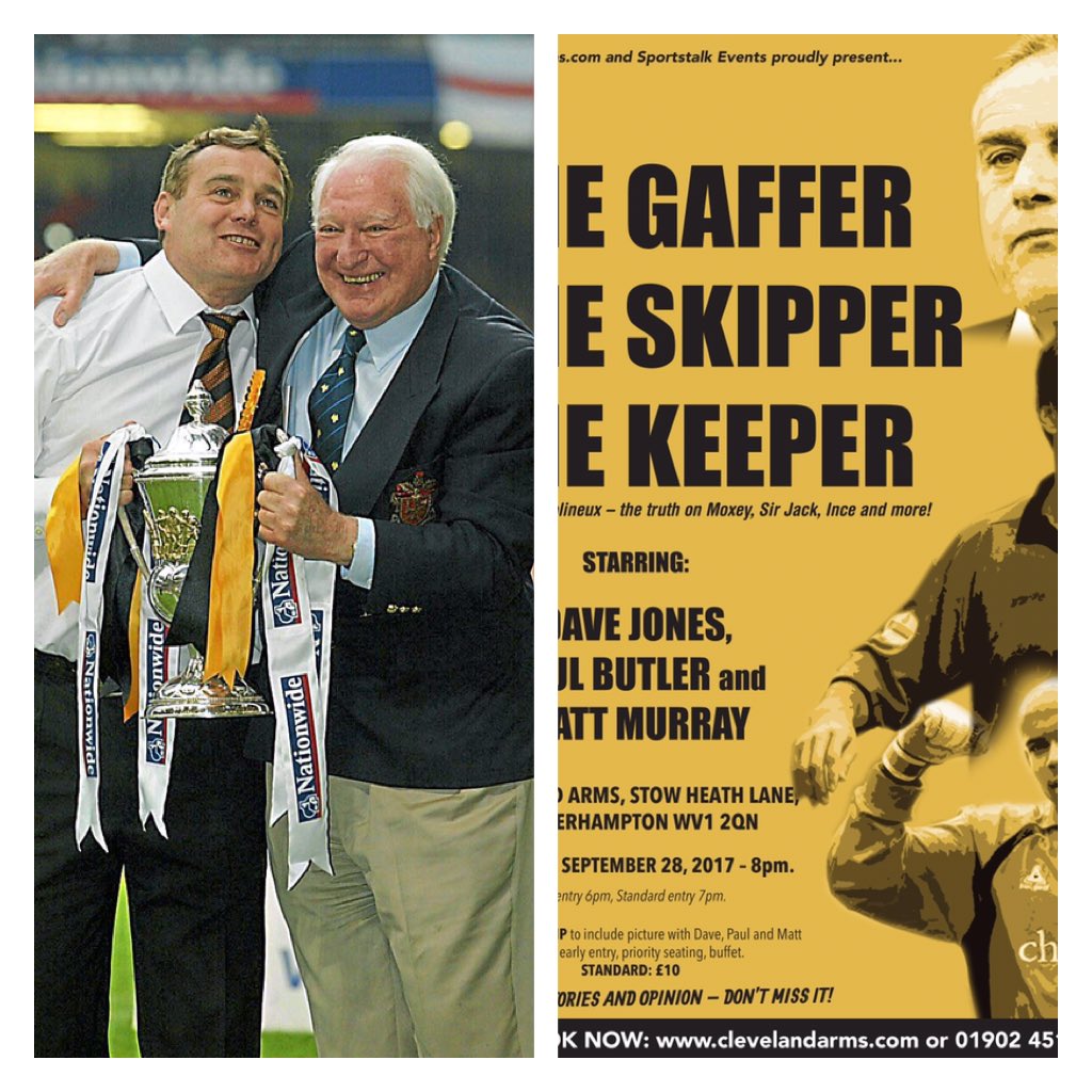 REMEMBER THIS, #wolves fans? Join Dave Jones, Paul Butler and Matt Murray here on Sept 28. Only £10 tickets remain get in touch!01902 451021