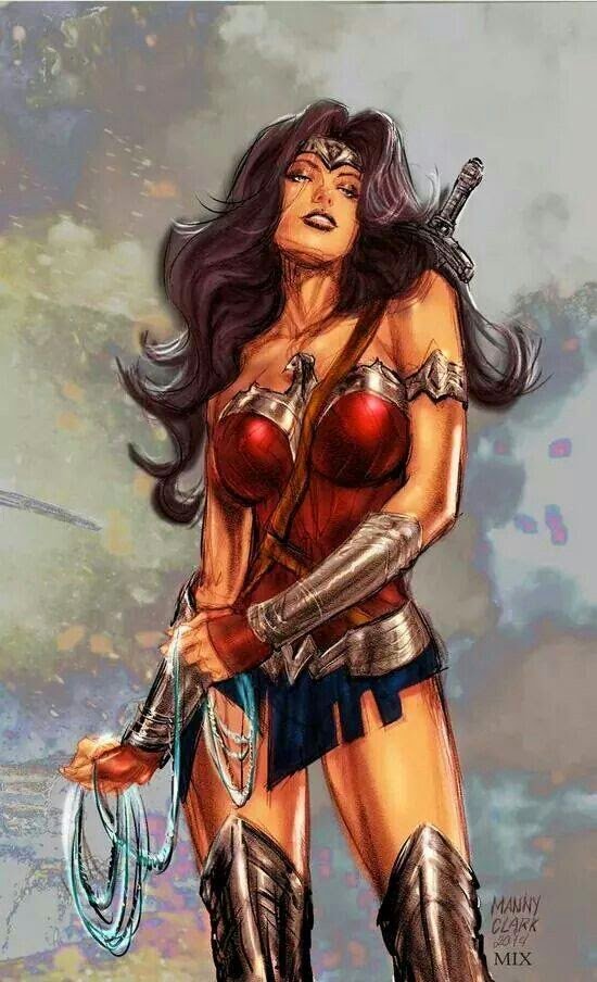 SoJessicaLynne's tweet photo. #WonderWomanWednesday art by #MannyClark "Never lose the courage to stay delicate in a world that's so cruel." @EveIrving69 @AmazonGoddessD https://t.co/8tepkrHgiY