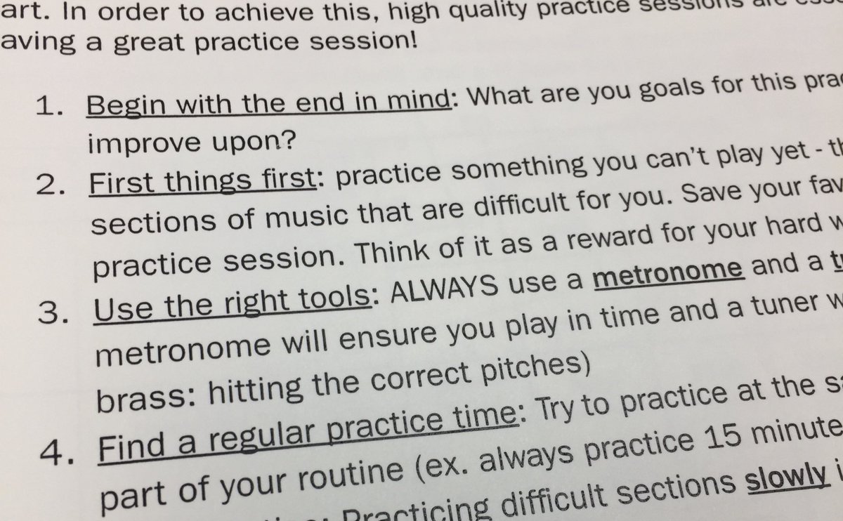 walkertxbecky's tweet photo. Teaching students to instill the #7habits into their practice sessions #GMSbands #highlyeffectivepractice https://t.co/qQfd1084A5